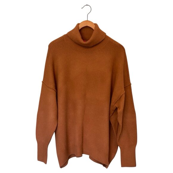 Vince Camuto Rust Knit Turtleneck Sweater Women’s XL Cozy Pullover Long Sleeve - Picture 1 of 6